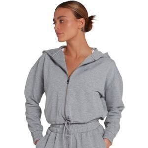 New MP Cropped Zip Hoodie S Gray Active Loungewear Casual Athleisure Comfy
